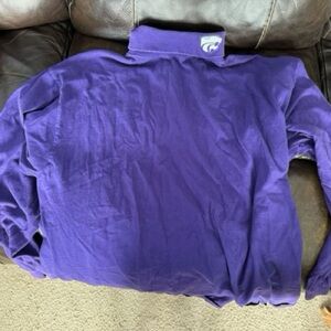 Vintage 1990’s Women’s XL Purple White Powercat Turtleneck Winter/Fall Knit Top